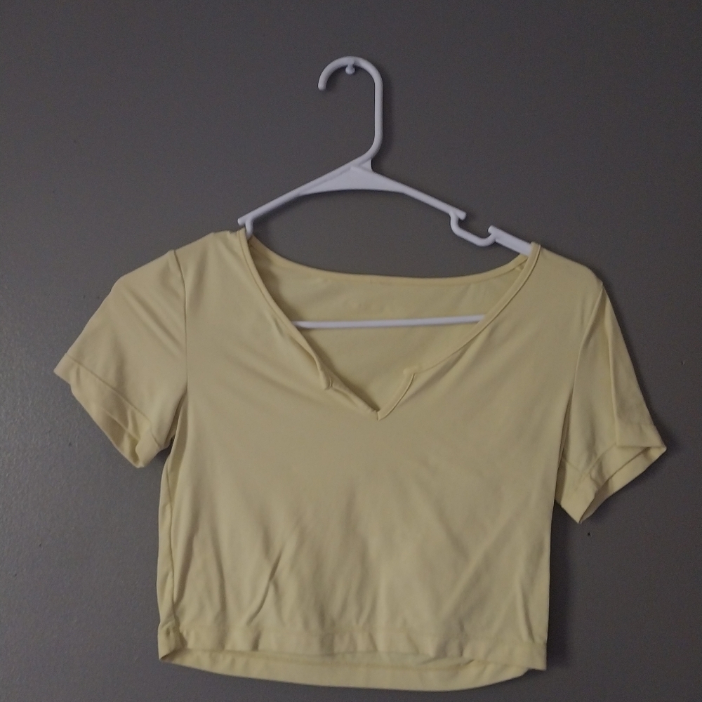 Alpahlete Yellow Crop Top Size Small